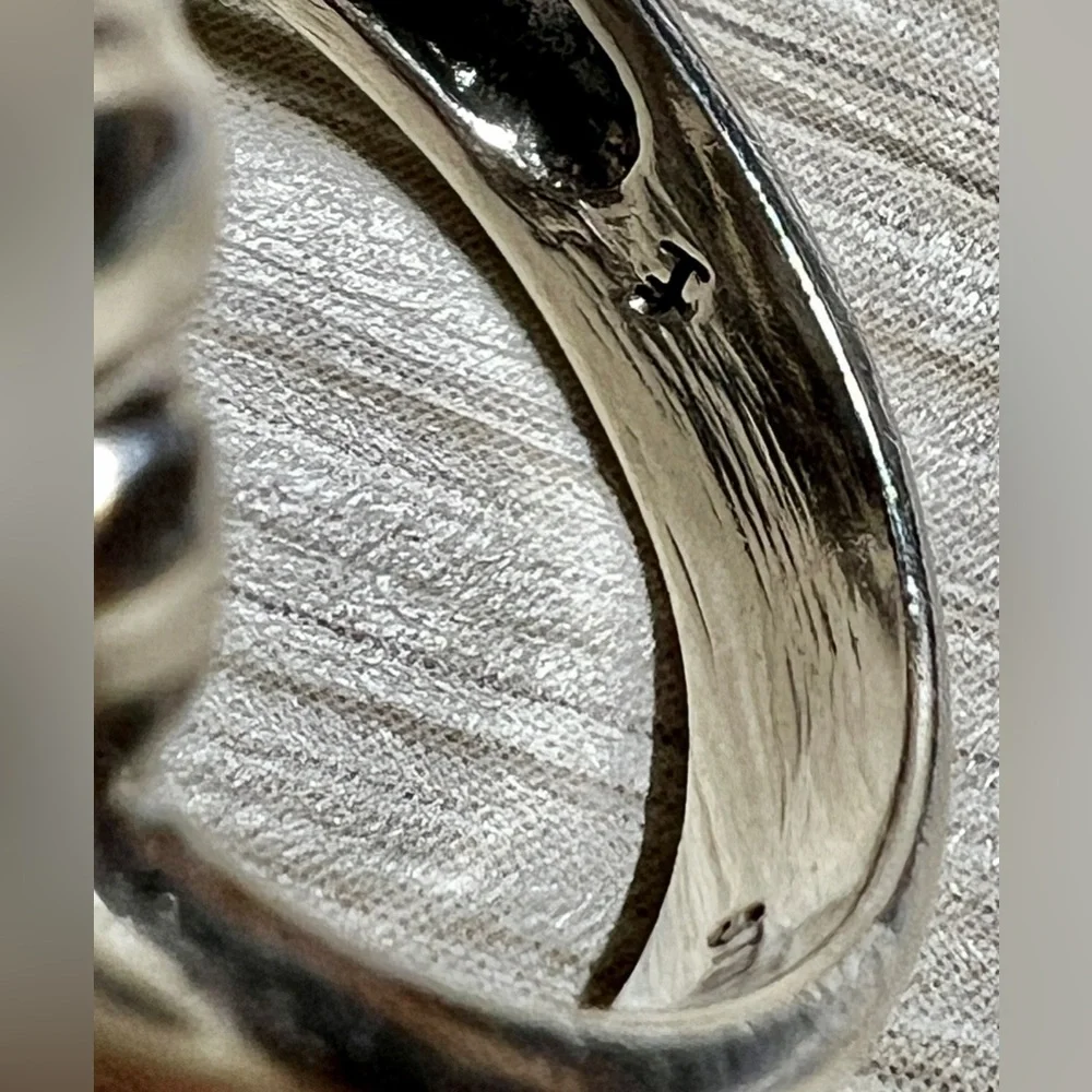 Vintage Designer Sterling Silver Modernist Fluted Woven Tall Dome Ring, Size 5.5